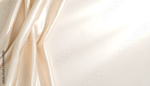 Cream silk fabric background texture soft drape
