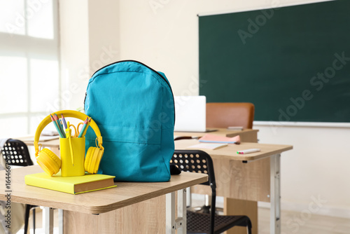 Backpack with headphones, p...