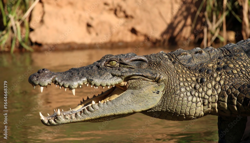 Obraz premium Crocodile opening its mouth