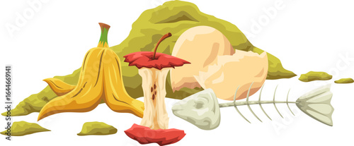 Illustration of Food Waste and Compost 