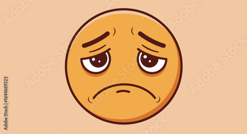 Sad Emoji with Depressed Expression and Features.