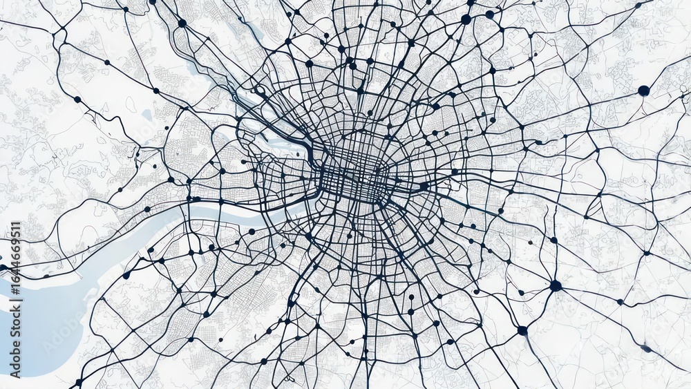 Obraz premium City road network map