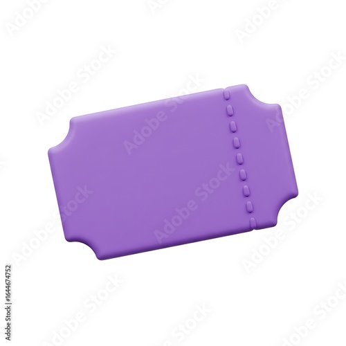 3D purple event ticket icon with perforation