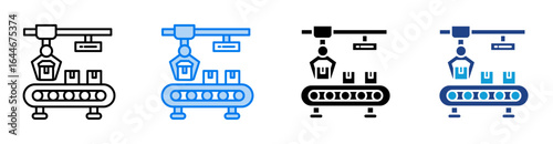 Assembly icon set multiple style collection