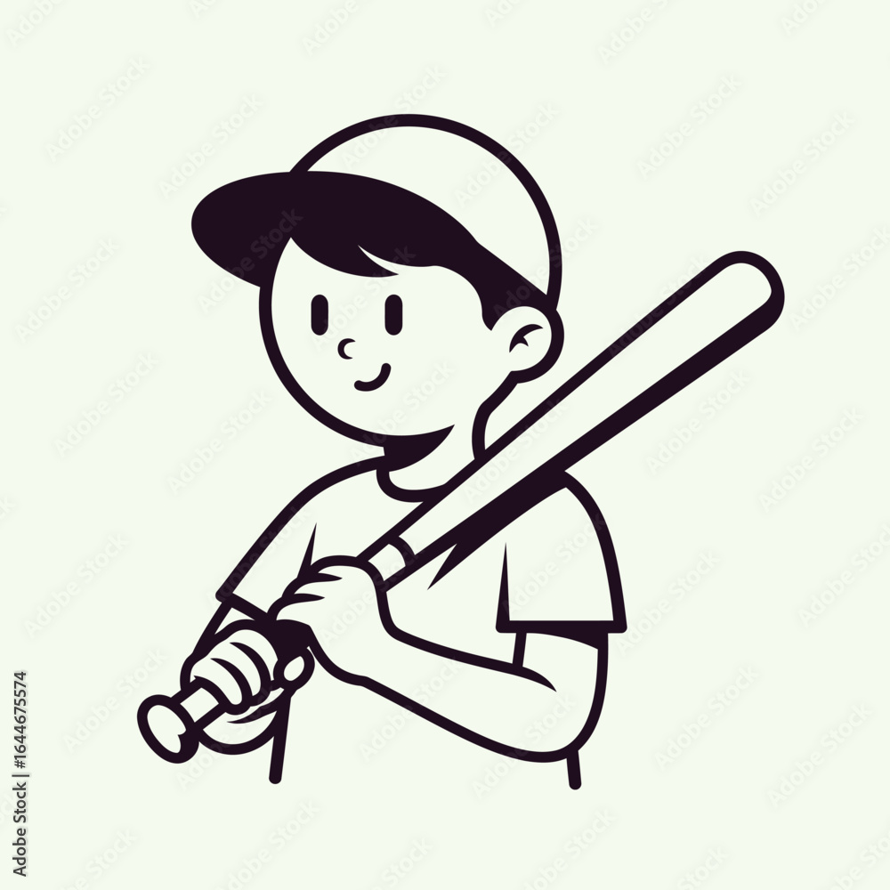 Fototapeta premium boy with baseball bat