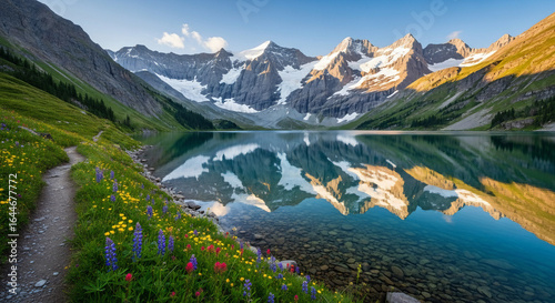 alpine lake in the alps