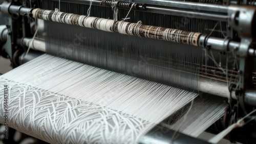 Antique loom weaving fabric
