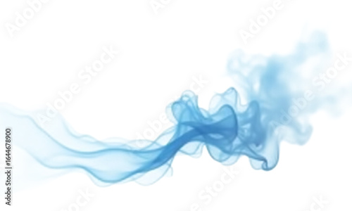 Blue and white smoke wisps isolated on transparent background