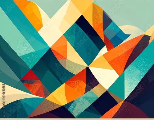Abstract geometric mountain landscape