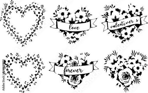 Floral Heart Wreaths – Hand-Drawn Love and Nature Vector Set