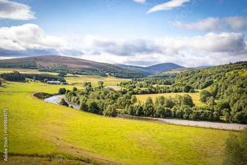cairngorm mountains, cottage, heather, speyside, spey, scotland, uk, cottage, hills, river