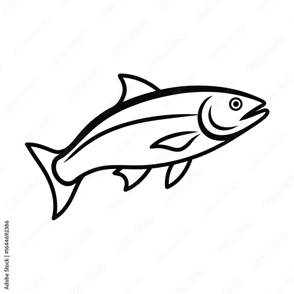 Fototapeta premium elegant vector outline of a chinook salmon smoot.eps