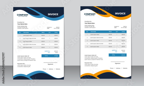  Modern Blue and Black Invoice Template – Professional Business Design