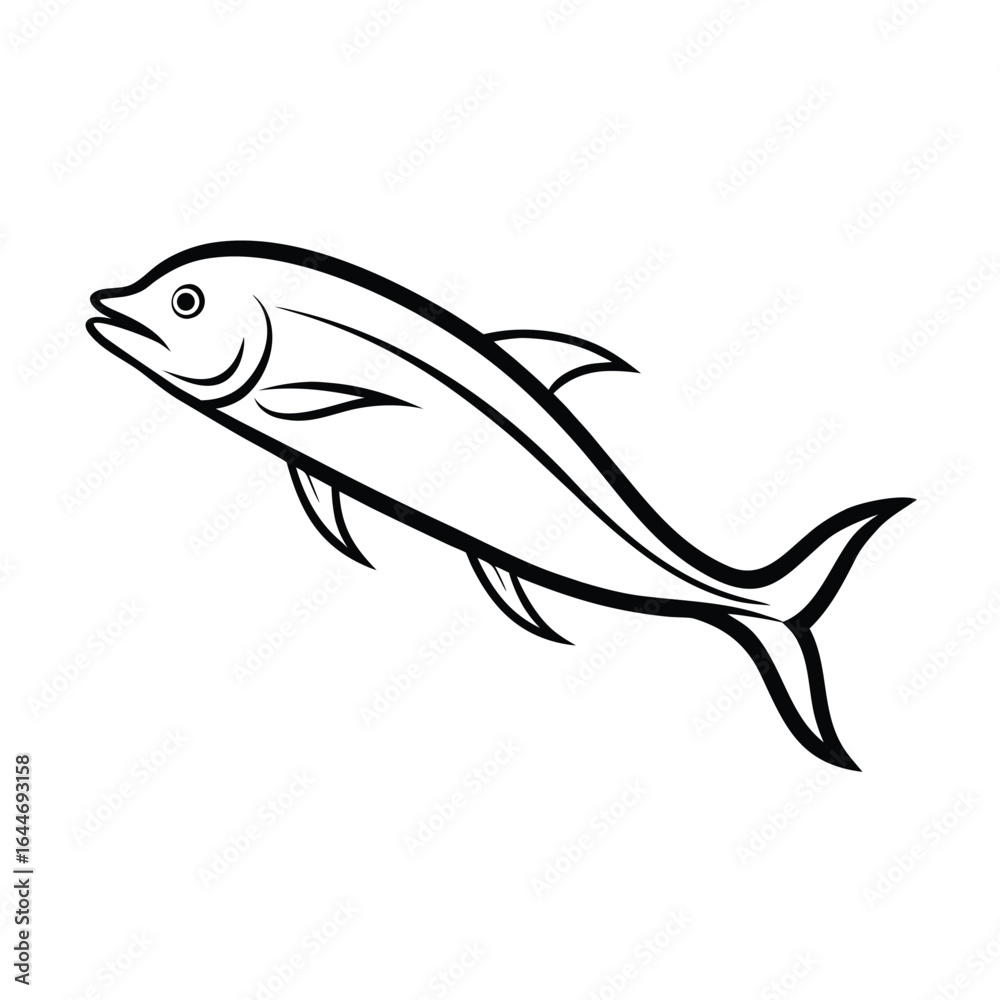 Obraz premium minimalist vector line art of a single mahi mahi .eps