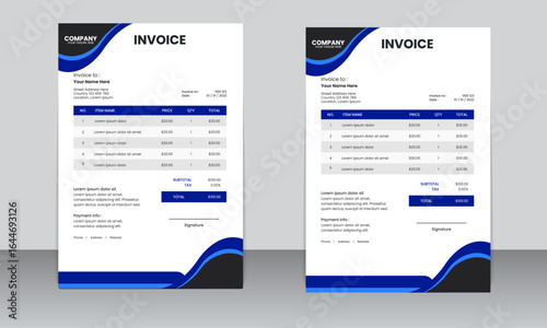Stylish Pink and White Business Invoice Template – Modern Minimal Layout