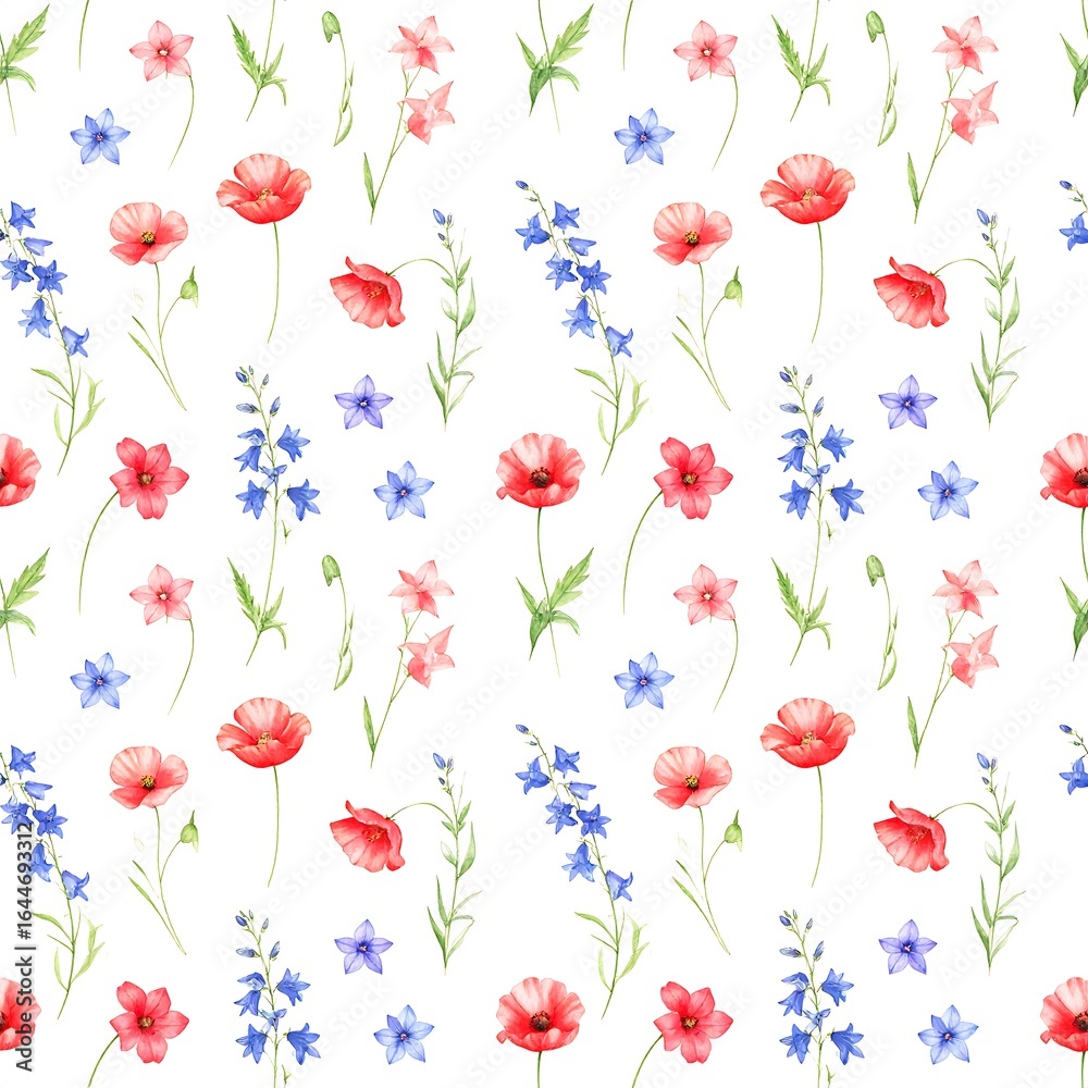 Fototapeta premium Floral watercolor pattern