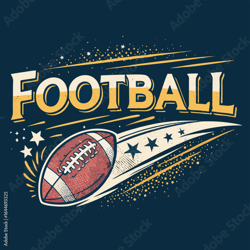 Football T-Shirt Design – American Football Logo, Sports Icon for Apparel, Game Day Graphic Tee Artwork, Athletic Team Emblem, Custom Football Shirt Print, Sportswear Branding

