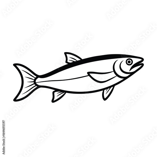 stylized vector line drawing of a coho salmon si.eps