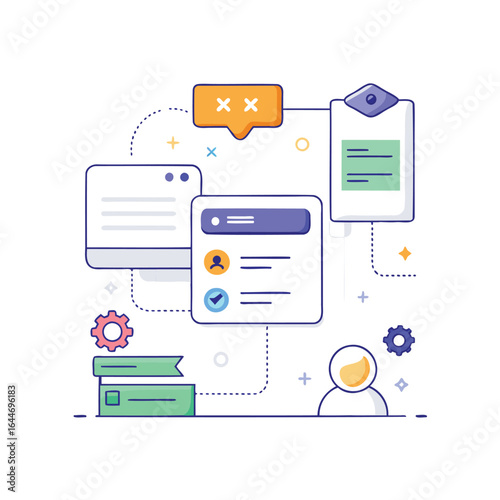 Digital workflow and process management illustration