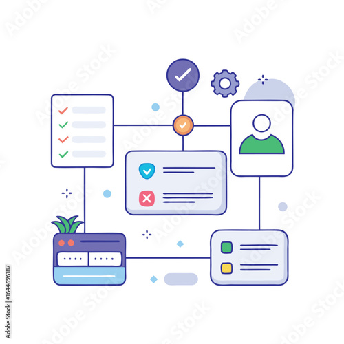 Digital workflow and process management illustration