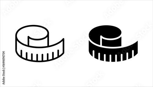 Measure tape line icon set. Outline measuring symbol. vector illustration on white background