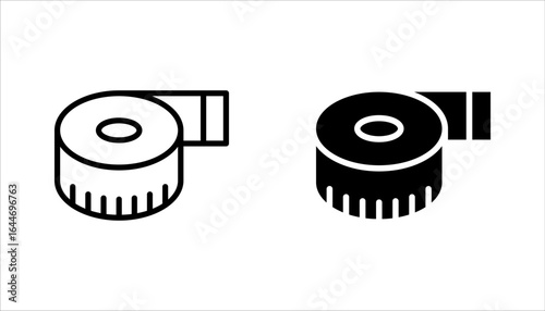 Measure tape line icon set. Outline measuring symbol. vector illustration on white background