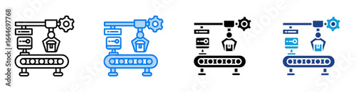 Manufacturing icon set multiple style collection