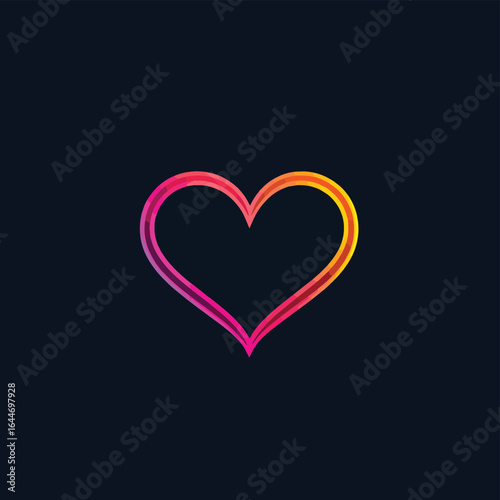 Single line drawing endless love icons