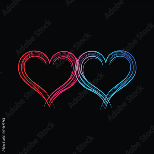 Single line drawing endless love icons