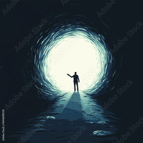 Light in the end concept illustration