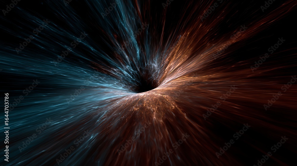 Obraz premium Abstract vortex of blue and orange light, creating a dynamic and energetic background with a sense of motion and futuristic design