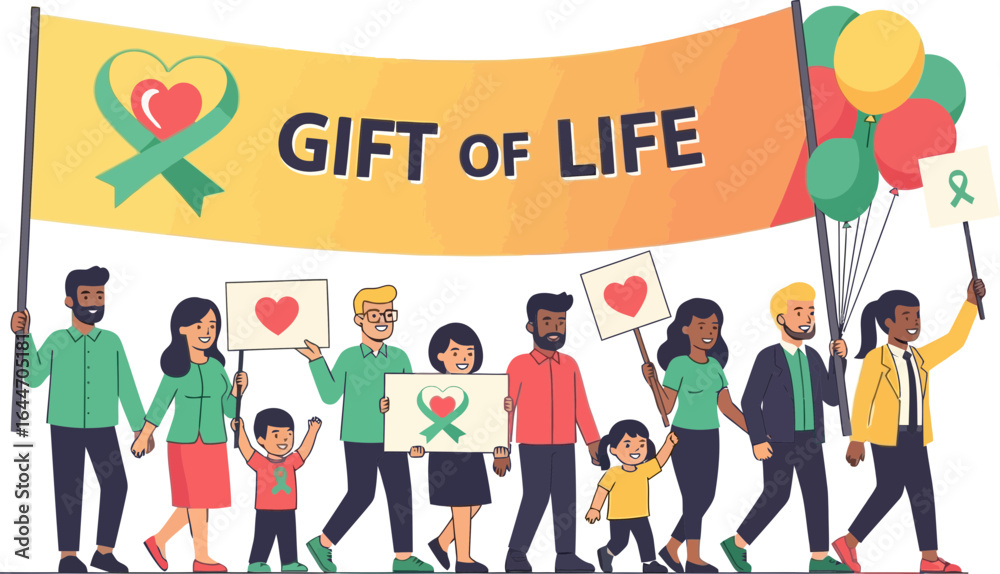 Fototapeta premium Celebration of Life and Community Unity in a Colorful Parade with Supportive Participants
