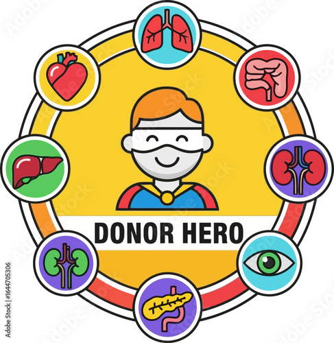 Compassionate Donor Hero Icon Celebrating Life Saving Life-Saving Contributions