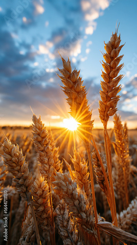 Wheat Field Sunset Nature Agriculture Rural Scene Grain Sky Clouds Sunlight Harvest Summer Farming Landscape Vibrant Horizon Warmth Organic Yellow Brown Bright Scenic Environment Wildflowers Cereal 
