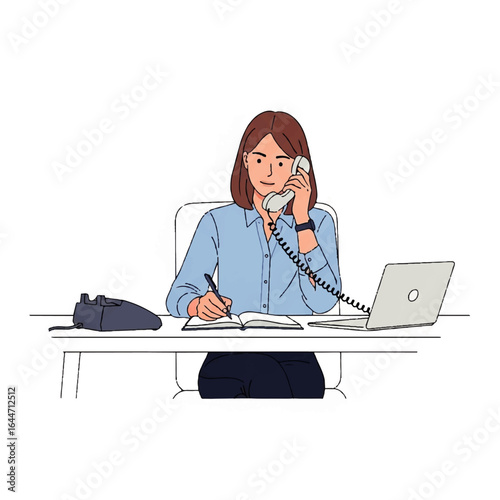 young business woman working on laptop