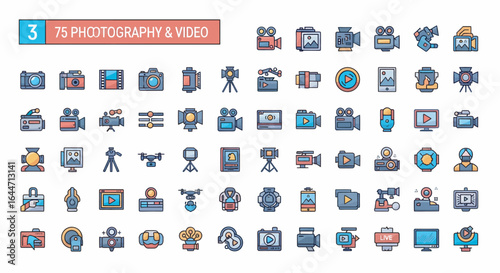 Collection of photography and videography equipment icons.