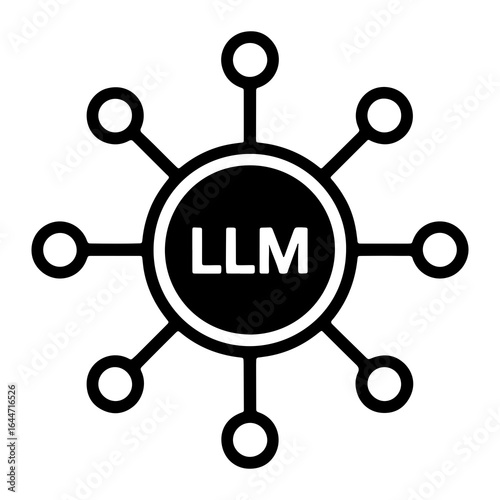 Black L M network icon technology connection