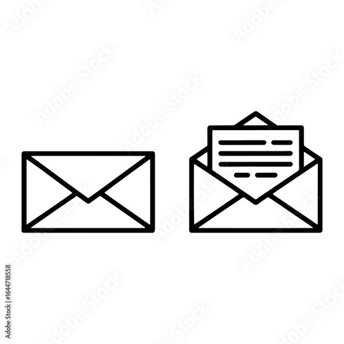 Envelope mail icon open and closed letter communication