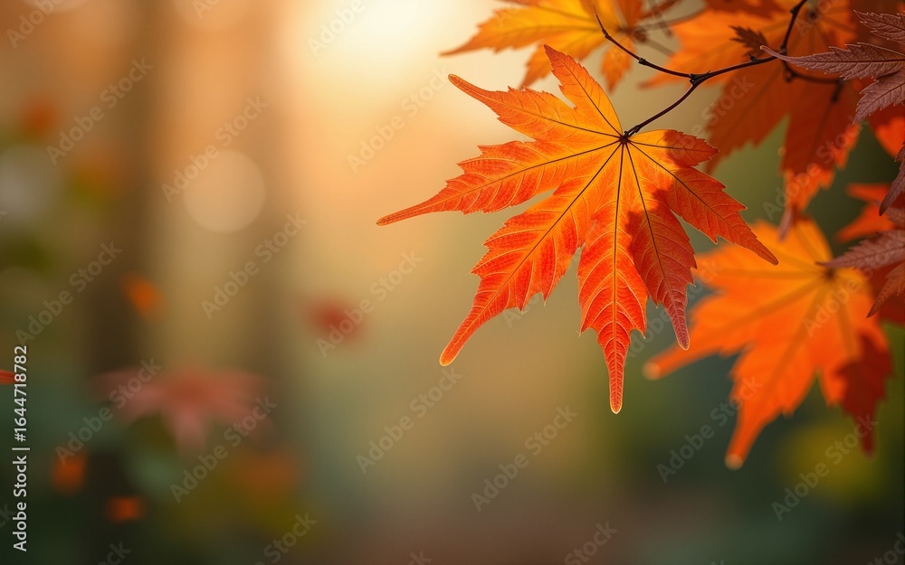 Autumnal maple leaves in blurred background. High quality Autumnal maple leaves in blurred background. High quality