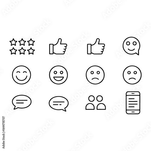 Feedback icons including stars thumbs and faces thumbs up