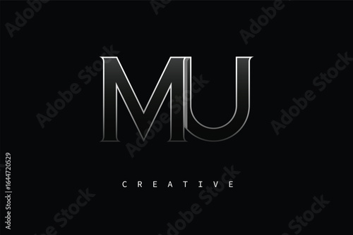 MU Luxury Minimalist Letter Logo – Modern Metallic Design for Premium Branding & Creative Identity