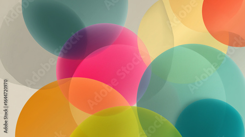 Abstract, colorful balloons create a vibrant and festive background design for a birthday party celebration