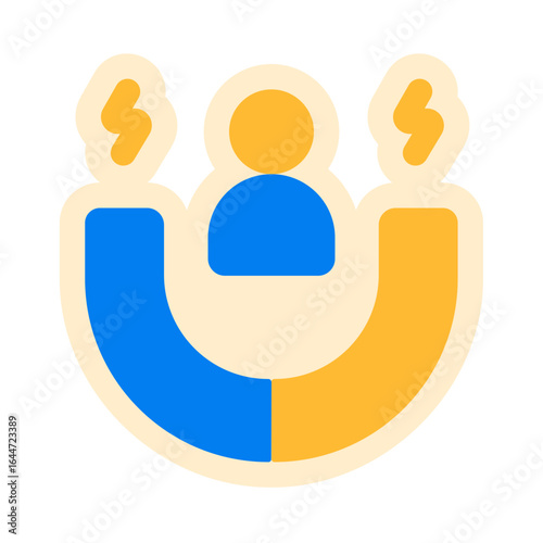 user engagement flat sticker