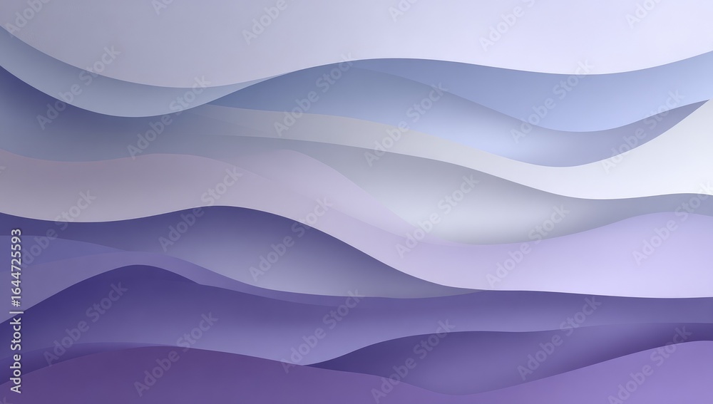 Fototapeta premium Abstract layered wavy background in shades of lavender and purple