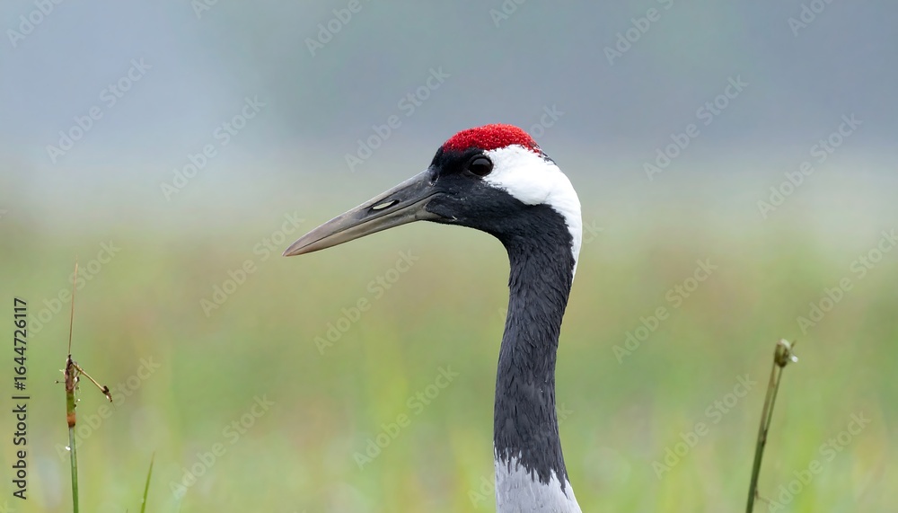 Fototapeta premium Crane portrait in field