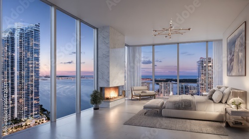 Miami High-Rise Penthouse Bedroom With City Views