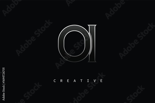 OI Luxury Minimalist Letter Logo – Modern Metallic Design for Premium Branding & Creative Identity
