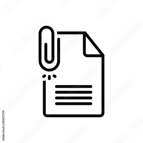 Black line icon for paper clip