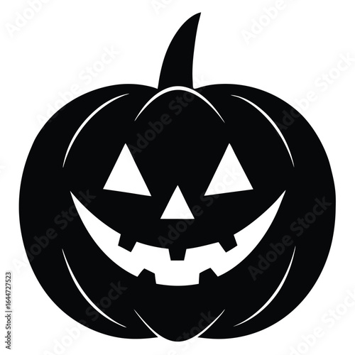Classic black and white jack o lantern silhouette