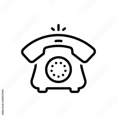 Black line icon for phone